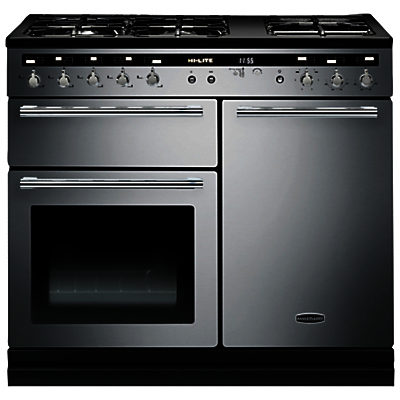 Rangemaster Hi-LITE 100 Dual Fuel Range Cooker Stainless Steel